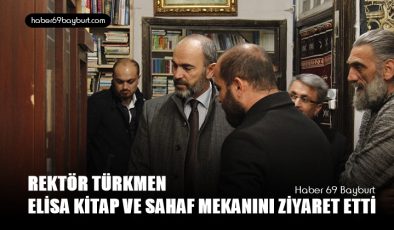 Rektör Türkmen Elisa kitap ve sahaf mekânını ziyaret etti