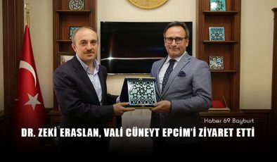 Dr. Zeki Eraslan, Vali Cüneyt Epcim’i Ziyaret Etti