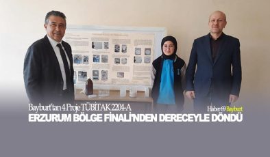 Bayburt’tan 4 Proje TÜBİTAK 2204-A Erzurum Bölge Finali’nden Dereceyle Döndü