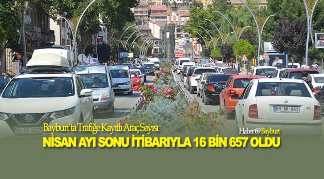 Bayburt’ta Trafiğe Kayıtlı Araç Sayısı Nisan Ayı Sonu İtibarıyla 16 Bin 657 Oldu