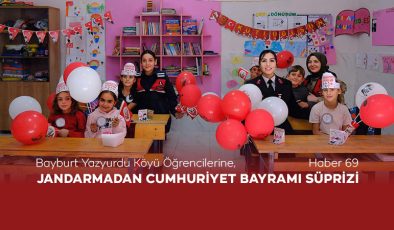 Bayburt Yazyurdu Köyü Öğrencilerine, Jandarmadan Cumhuriyet Bayramı Sürprizi!