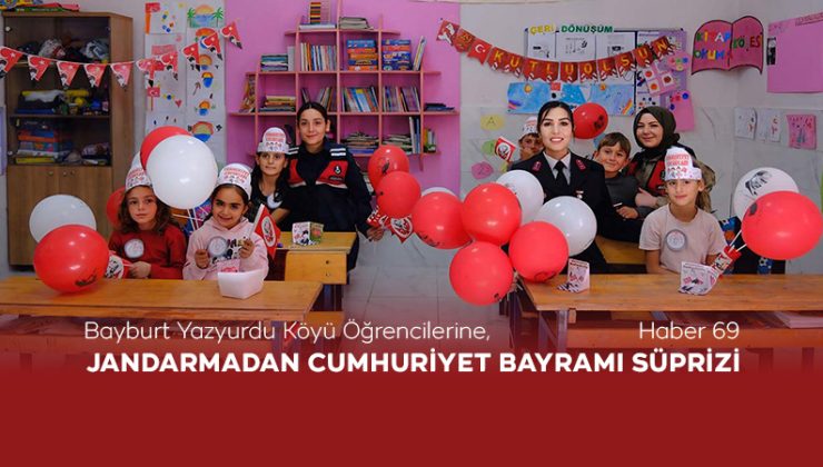 Bayburt Yazyurdu Köyü Öğrencilerine, Jandarmadan Cumhuriyet Bayramı Sürprizi!