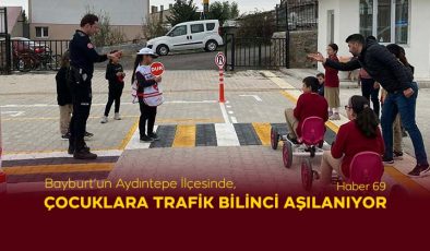 Bayburt’un Aydıntepe İlçesinde, Çocuklara Trafik Bilinci Aşılanıyor