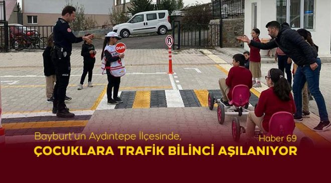 Bayburt’un Aydıntepe İlçesinde, Çocuklara Trafik Bilinci Aşılanıyor