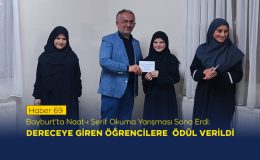 Bayburt’ta Naat-ı Şerif Okuma Yarışması Sona Erdi: Dereceye Giren Öğrencilere Ödül Verildi