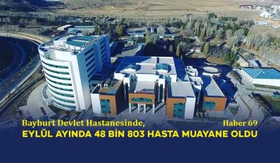 Bayburt Devlet Hastanesinde Eylül Ayında 48 bin 803 Hasta Muayene Oldu