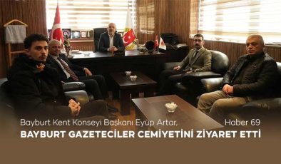 Bayburt Kent Konseyi Başkanı Eyüp Artar, Bayburt Gazeteciler Cemiyetini Ziyaret Etti