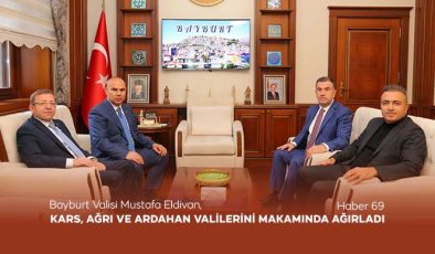 Bayburt Valisi Mustafa Eldivan, Kars, Ağrı ve Ardahan Valilerini Makamında Ağırladı