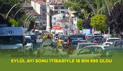 Bayburt’ta Trafiğe Kayıtlı Araç Sayısı Eylül Ayı Sonu İtibarıyla 18 Bin 695 Oldu