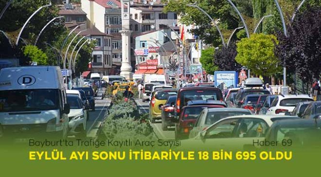 Bayburt’ta Trafiğe Kayıtlı Araç Sayısı Eylül Ayı Sonu İtibarıyla 18 Bin 695 Oldu