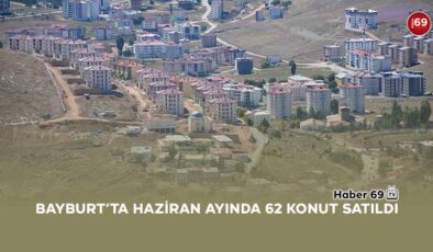 Bayburt’ta Haziran Ayında 62 konut Satıldı